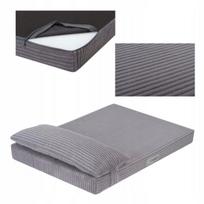Šunų guolis čiužinys Welsti pilkas kordinis velvetas M 70x50 Neslystantis