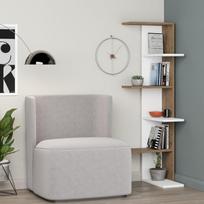 Kampinė Lentyna, Saso, Decortie, 37 x 141 x 37 cm, Baltas - Tamsus ąžuolas