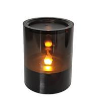 Led žvakė su liepsnos efektu juoda 10 cm.