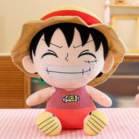 VIENAS GABALAS Luffy lėlė Didelis pliušinis žaislas Lėlė Dekoratyvinis papuošalas Vaikų Mergaičių Dovana Šluostinė lėlė 45cm 0.7kg black