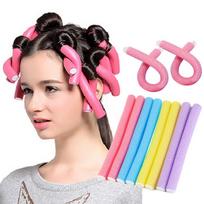 10vnt Nešildomas plaukų suktukas Spalvingos garbanos garbanojimo strypo lazdelės Perm Strypai bangų formuotojai be šilumos plaukų voleliai plaukų formavimo priemonė Diameter:1.2CM pink