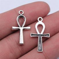 Pakabukai Ankh kryžius Pakabukai Vintažiniai papuošalų reikmenys QC007 A34-1pcs-80x42mm brown