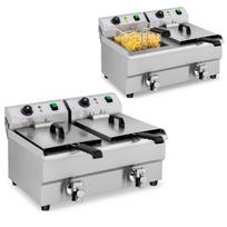 Double electric fryer with tap 230 V 2 x 3000W 2 x 10 L