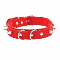 Fashion Hip Hop Gothic Trendy Pu Leather Necklace Party Christmas Halloween Creative Birthday Valentine'S Day Gift red