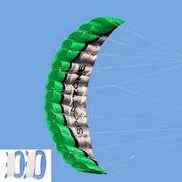 Vibrant Green 2.5m Dual Line Parafoil Parachute Stunt Kite For Outdoor Fun green