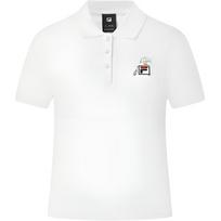 FILA Tennis Artist Short Sleeve Polo Shirt Fashion Simple Classic Casual Comfortable Women tops Jade-White A11W633118FWT L white