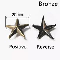 Star Rivets  7mm 10mm 15mm 20mm Gold Silver Buttons DIY Scrapbooking Embellishment Handmade Shoes Bags Fastener Brads Decors black