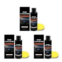 Black Plastic Restorer 3Bottle Formula Weatherproof Protections For Car Dashboards Patio Furniture Maintenance 1 black