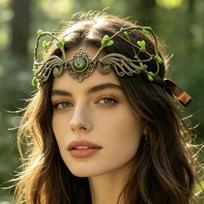 Fantasy Elf Tiara Diadem Fairy Headpiece Fairy Elven Crown  Gothic Style Style 2 black