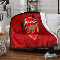 Arsenal Football Club Crest Flannel Blanket, Soft Polyester, Modern Design, All-Season for Camping, Travel, Gifts for holidays or birthdays 75x90cm