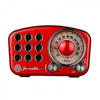 Veeki Vintage Retro FM Radio Bluetooth Speaker with Enhanced Bass Loud Sound Classic Old Fashioned Design in Red Color for Home and Office Use