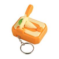 Mini Carrot Cutter Fidget Keychain Stress Relief Cartoon Corn Cutting Machine Key Ring Backpack Hanging Decoration Bag Charm Purse Pendant B oranžinė