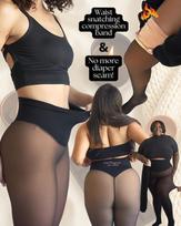 New Single-Seam Design, Fleece-Lined Warm Leggings, One Size Fits All, Black, Closed-Leg Fleece-Lined Tights. One Size gray