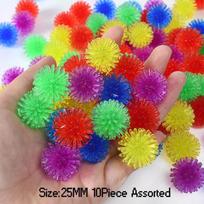 Spiky Massage Ball Soft 25MM Sensory Fidget Stress Relief ADHD Autism Anxiety Therapy Kids Toys Party Favors Carnival Prizes yellow