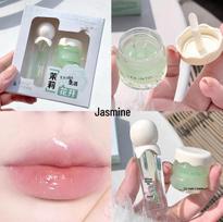 Light-sensing Hydrating Lip Care Set: Moisturizing Lip Jelly & Repairing Balm for Day & Night Use žemuogės