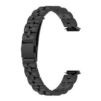 For Fitbit Luxe SmartWatch Band Stainless Steel Sport Metal Wrist Strap juoda