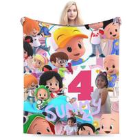 Relax Cleo & Cuquin Anime Blanket Accessories Home Decorative Throw Blankets Lightweight Fleece for Couch Size: 75*100cm, Weight: 230 GSM black