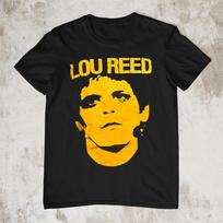Lou Reed Face Short Sleeve Gift For Fan Black All Size Shirt  FA1141 M yellow
