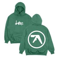 Drukqs Dual Logo Heavyweight Hoodie Aphex Twin Oversized High Street Sweatshirts Harajuku Long Sleeve Streetwear Fashion Unisex XS tamsiai žalia spalva