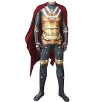 Spider-man Far From Home Mysterio Costume With Detailed Jumpsuit And Cloak** Fullset(Jumpsuit+Cloak),Kids 140cm black