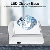 2 Pack 2 LEDs LED Lamp Base Square Shape Display Base Super Bright LED Holder Stand  Jewelry Display White Light gray