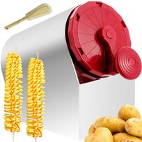 Spolehli Tornado Potato Cutter Hurricane Spiral Slicer Stainless Steel Hasselback Maker Easy Operation Stable Base with Cleaning Brush Kitchen gray