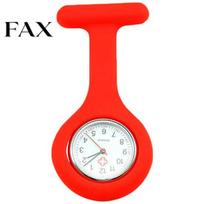 Nurse Clip Watch Women Pocket Silicone Quartz Movement Brooch Fob for Home raudona