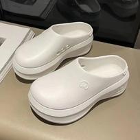 Women Chunky Platform Sandals Clogs Slippers Summer Soft Thick Sole Diy Clogs Garden Shoes Woman Non-Slip Beach Slides Sandals 36-37 balta