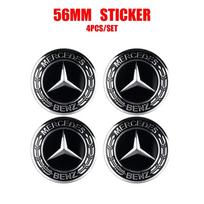 56/60/65mm Automobilio rato centrinis dangtelis Stebulės dangtelis Dervos ženklelis Emblema lipdukas Decal stilius auto Aksesuarai Mercedes Benz AMG C260 C300 black