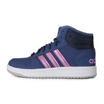 Adidas Neo Hoops 2.0 Breathable Mid-Top Kids Basketball Shoes Deep Blue Purple Kids Sneakers FW4277 30½ black
