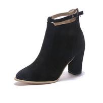2025 Autumn/Winter Short Boots Single Boots British Style Coarse Heels Boots Belly Short Boots Women 35 juoda
