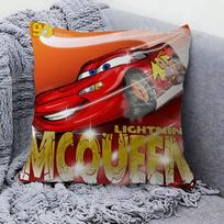 Cartoon L-lightning Anime M-mcQueen Office Cushion Pillowcase Car Cushion Cover45X45CM Lumbar Pillowcase Sofa Pillowcover 30cmx30cm red