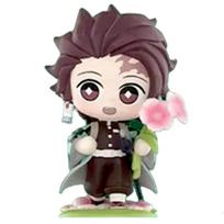 Latest Demon Slayer Tanjiro Kamado Nezuko Anime Cartoon Figure Blind Box Creative Statue Figure Ornament Surprise Presents gray