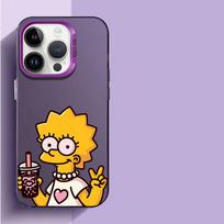 Phone Case For iPhone 17 16e 16 15 14 13 12 11 mini Pro Max X XR XSMAX 8 Air Plus Anti Fall Matte Back S-Simpsons Cartoon Cover iPhone 14 gray