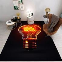 Neon Light Bulb Carpet Mat Rug Heart Shape Luminous Pattern Modern Background Home Decoration Living Room Bedroom Floor Mat 40x60cm gray
