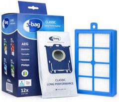 Dulkių siurblio maišeliai Electrolux E201SM S-Bag, 12 vnt. + HEPA filtras