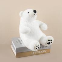 Cute scarf white bear doll sleeping quilt polar bear plush toy doll doll gift for friends 15cm white