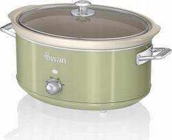 Lėto virimo puodas Swan Retro SF17031GNEU, 6,5 l, keramika, 320 W, žalias