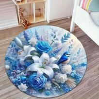 Vintažinis žalias marmuras su auksiniu raštu apvalus kilimas – Elegantiškas Art Deco neslystantis grindų kilimėlis namų ir biuro dekoravimui Diameter 60cm gray