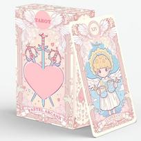 Pink Tarot Card Deck With 78 Cards For Divination And Gift For Beginners white