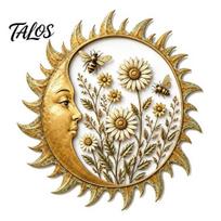 Outdoor Living Space Ornament Sunshine Garden Wall Decoration, Dragonfly/Bee/Butterfly/Bird Decor, Acrylic Sun Decorative Plaque for Balcony 20cm B beige