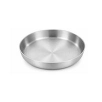 Easy To Clean 18/20cm Stainless Steel Frying Pan Handled Flat Bottom Serving Plate Round Comfortable Grip Steak Skillet Adults white