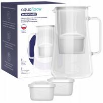 Vandens ąsotis AquaFloow MaxiGlass 3 l, baltas, su 3 filtrais