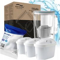 Stiklinis vandens filtravimo ąsotis Pure+ su 3 filtrais, baltas, 2,9 l