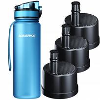 Vandens filtruojantis butelis Aquaphor City 0,5 l, mėlynas, su 3 keičiamais filtrais