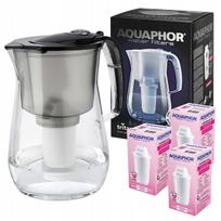 Vandens filtras ąsotis Aquaphor Provence 4,2 l, su 3 A5 Mg kasetėmis, juodas
