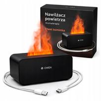 Oro drėkintuvas-difuzorius su LED liepsnos efektu ir naktine lempute