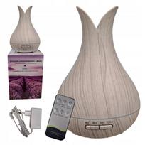 Ultragarsinis aromato difuzorius Tulip, baltos medienos, su LED