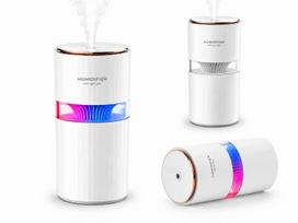 Oro drėkintuvas–naktinė lempa, 400 ml, baltas, tylus, USB, namams ir biurui