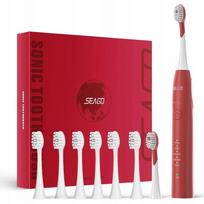 Ultragarsinis dantų šepetėlis Seago SG-540, raudonas, 8 antgaliai, 42 000 vibracijų
